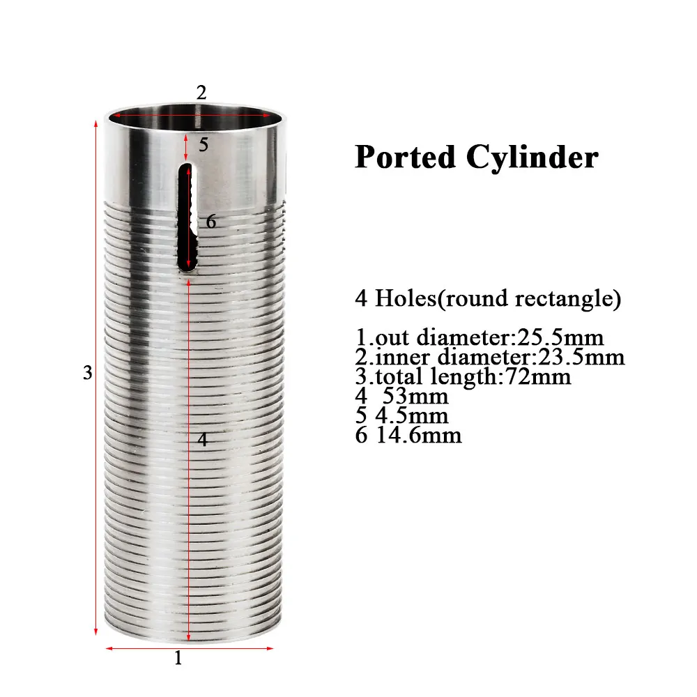 Tactifans-cilindro portado de acero inoxidable tipo 1/A, pared interior lisa para Barril interior, longitud de 363mm-460mm, Airsoft AEG Paintball - imagen 2
