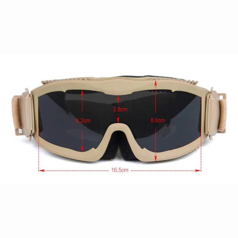 Gafas de sol de seguridad para pistola de aire de caza al aire libre, gafas de bala de Color, gafas deportivas antivaho intercambiables de 3 lentes - imagen 2