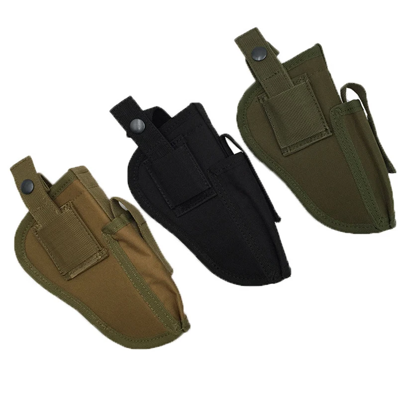 Tres fundas para armas se muestran en un fondo blanco.