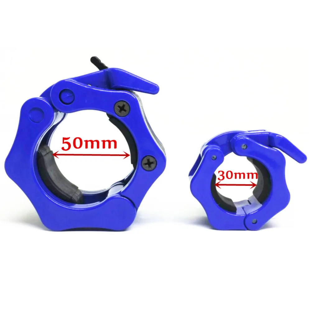 Abrazaderas de bloqueo giratorio para Mancuernas, 1 par, todos los tamaños, 1 ", 2", tipo tornillo, barra, tipo liso, para gimnasio, azul - imagen 5