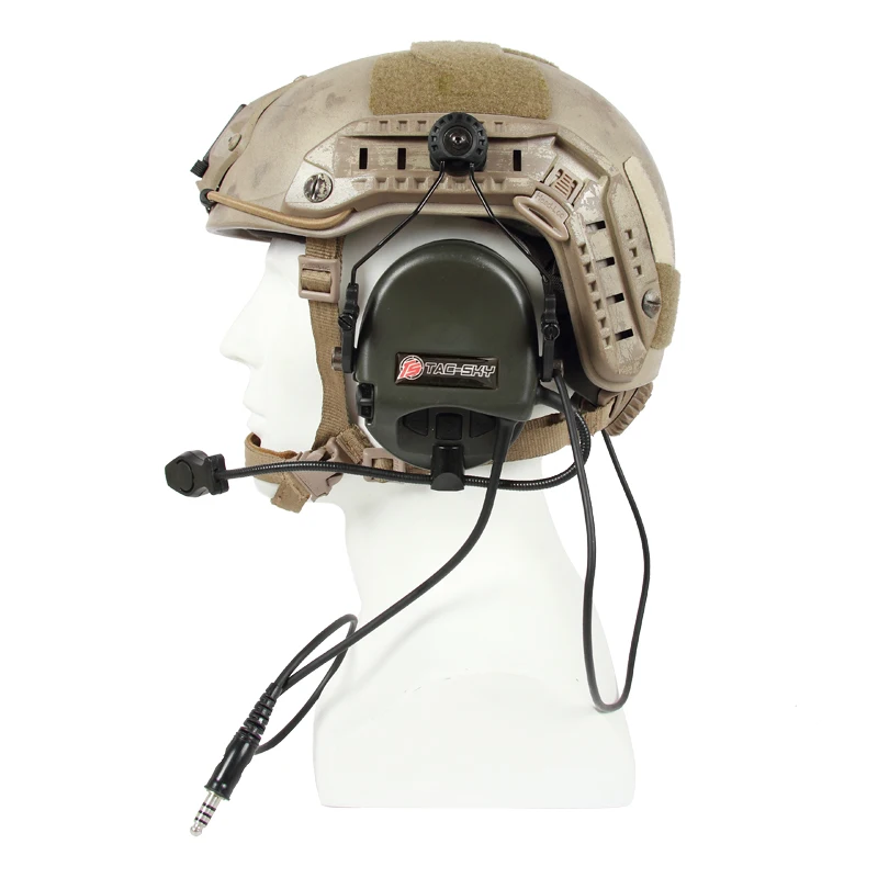 TS TAC-SKY casco táctico montaje TEA Hi-Threat Tier 1 cancelación de ruido captación protección auditiva Walkie Talkie auriculares - imagen 5