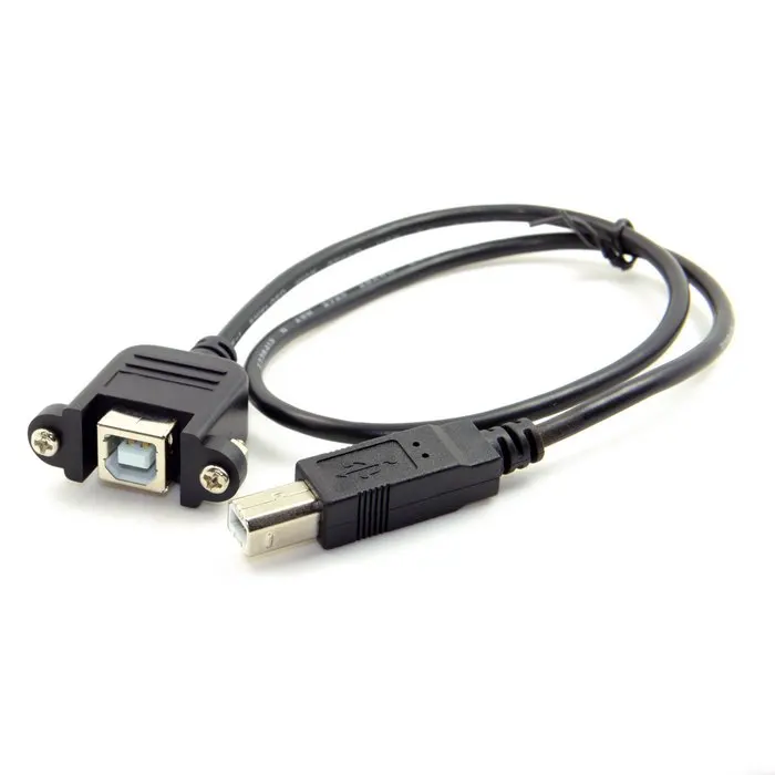 CY-Cable de extensión de disco duro con tornillos para montaje en Panel, escáner de impresora macho a hembra, USB 0,5, tipo B, 2,0 m