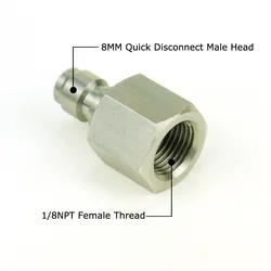 Conexion rapida roscada 1/8 NPT y 1/8 BSP, acero inoxidable industrial