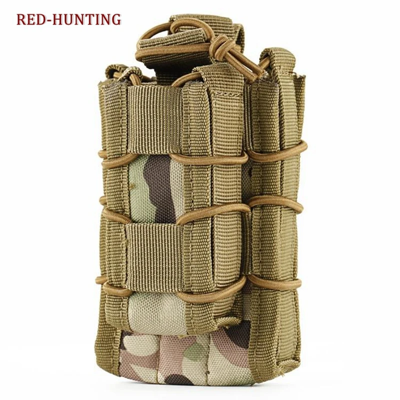 Bolsa táctica militar Molle para revistas, bolsa de caza con Clip para Cartucho AR/M4/M16, de un solo Rifle, con tapa abierta - imagen 2