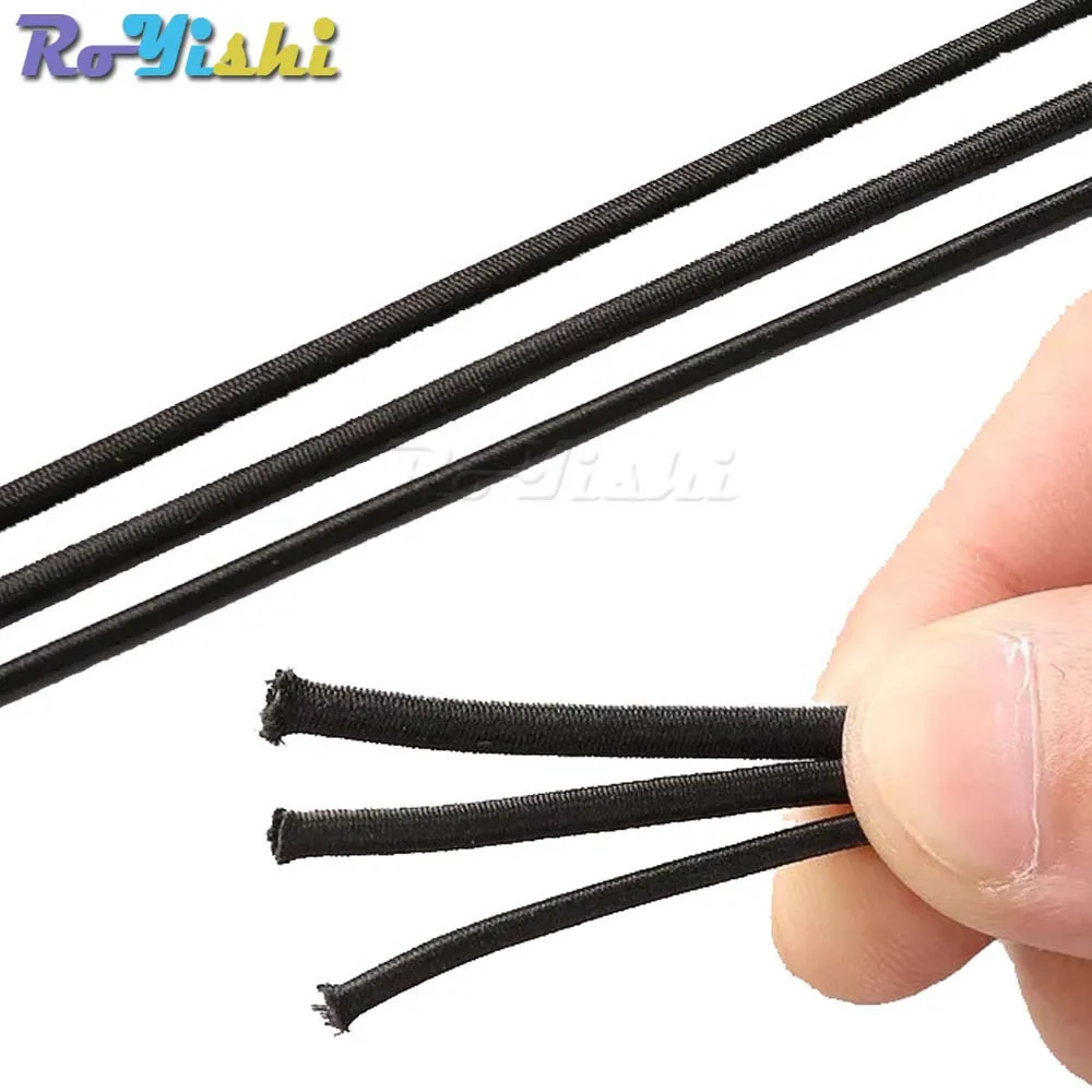 Cuerda elástica fuerte de 2,5-8,0 MM, banda de goma negra de alta calidad, artesanía de costura para prendas, suministros de accesorios DIY - imagen 3