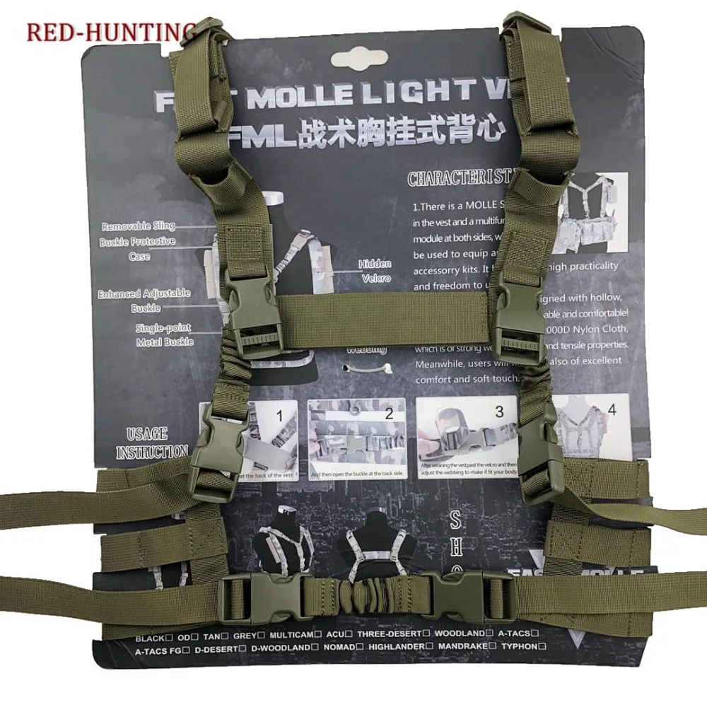 Nuevo sistema MOLLE de combate militar Airsoft, aparejo de pecho de perfil bajo, fácil de llevar, pistola de caza al aire libre, eslinga, soporte corporal para el pecho - imagen 2