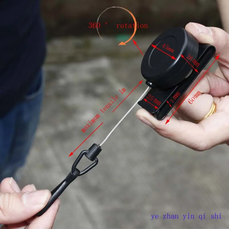 Cuerda de seguridad especial con eslinga de pistola giratoria retráctil de acero suave Fwoyonze