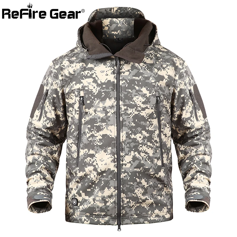 ReFire Gear-chaqueta táctica del ejército para hombre, abrigo de camuflaje militar, impermeable, Softshell, ropa de invierno - imagen 4