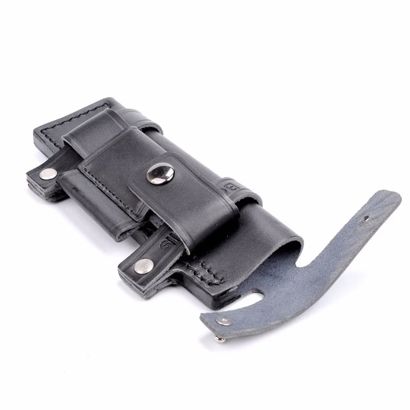 Funda táctica recta de cuero de supervivencia hecha por el hombre, funda para cuchillo fijo Molle - imagen 2
