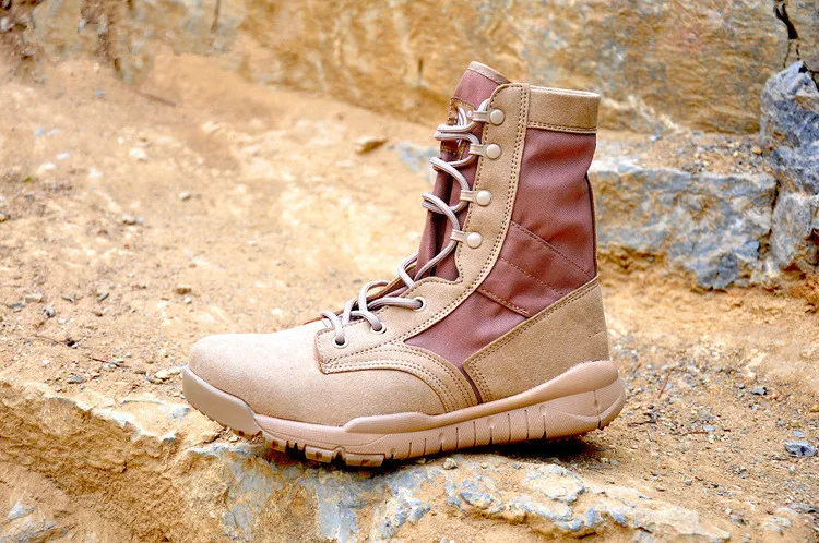 Botas de cuero ultraligeras para hombre y mujer, zapatos altos para senderismo, escalada, desierto y jungla, primavera y otoño - imagen 4
