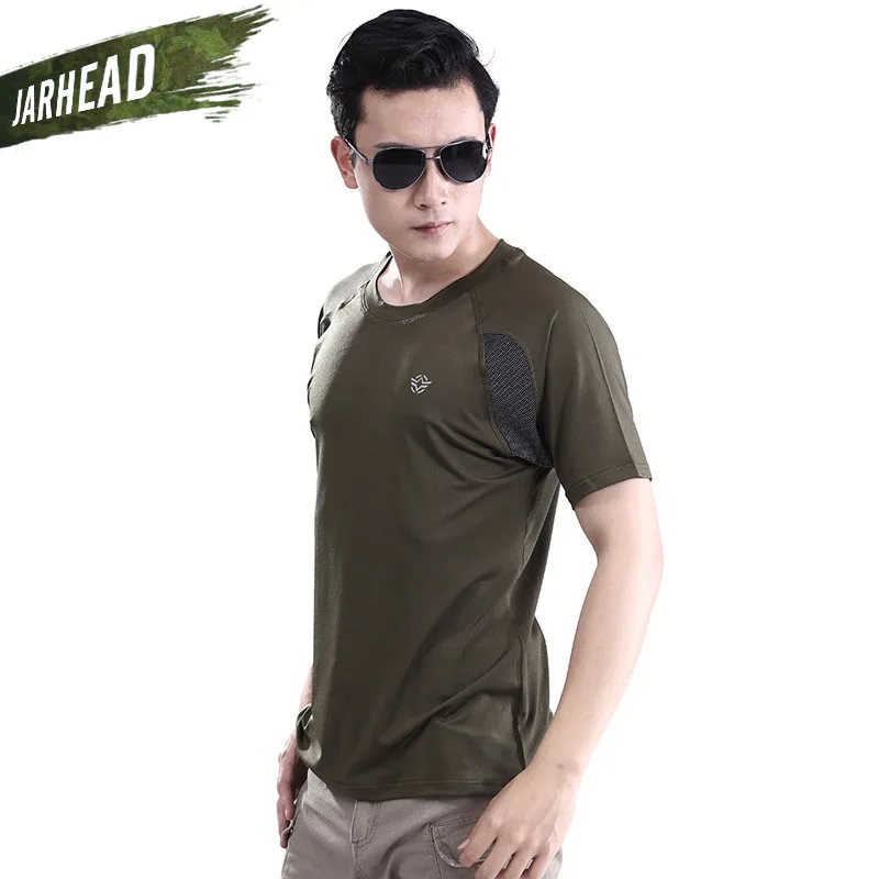 Camiseta transpirable para hombre, prenda de vestir, de manga corta, de secado rápido, resistente, para deportes al aire libre - imagen 2