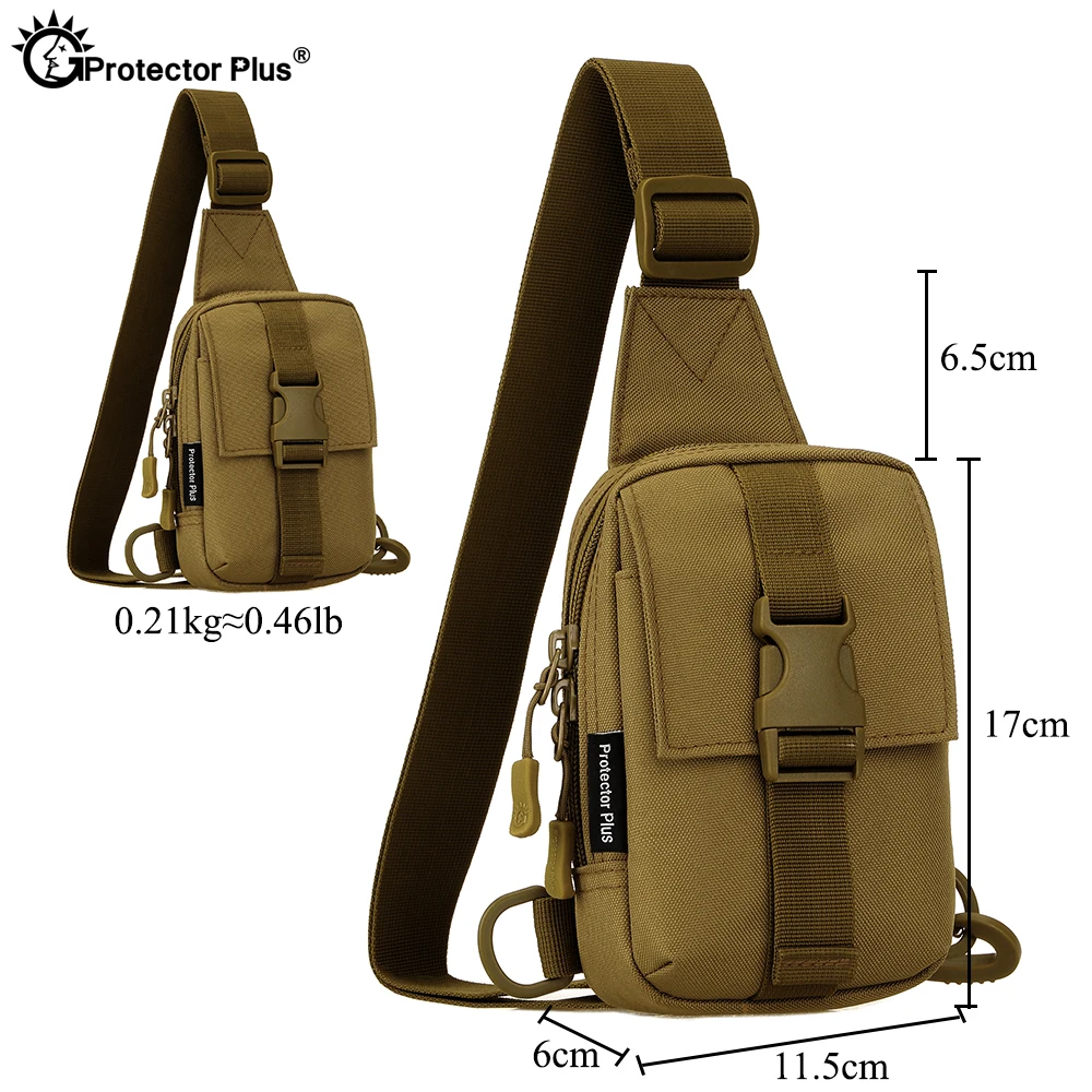 PROTECTOR PLUS táctico al aire libre duradero Nylon deportes viaje solo hombro pequeño pecho colgante bolsa para teléfono móvil Mini bolso pequeño - imagen 3
