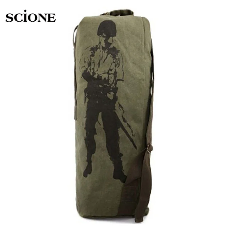 Mochila de lona para exteriores para hombre y mujer, bolsa de viaje con cordón para acampar y senderismo, XA1245A - imagen 2