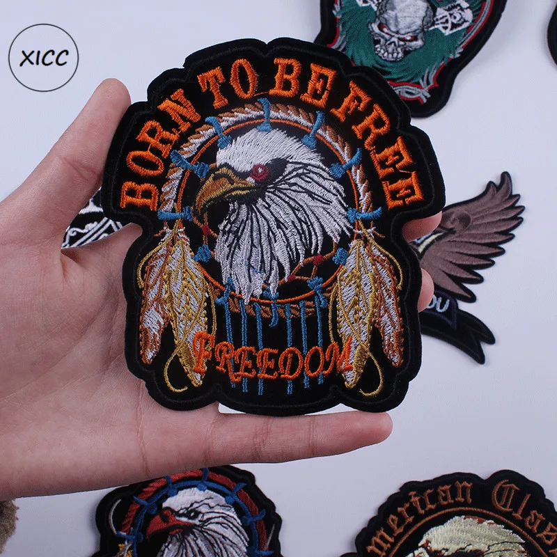 XICC-parches bordados de gran tamaño para planchar, pegatinas de Rock para motorista, insignia, apliques para ropa, 2019 - imagen 3