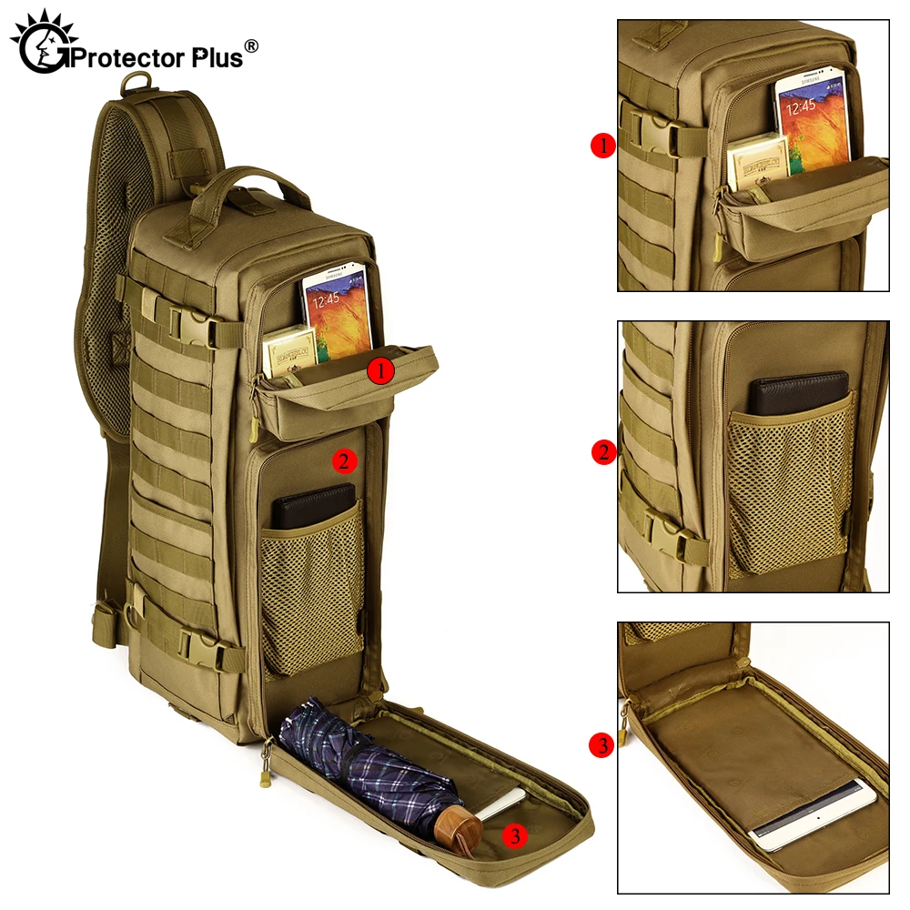 PROTECTOR PLUS, ventilador táctico de caza, bolsa aerotransportada, mochila de hombro grande multifunción para exteriores, bolsa de asalto duradera para senderismo - imagen 3