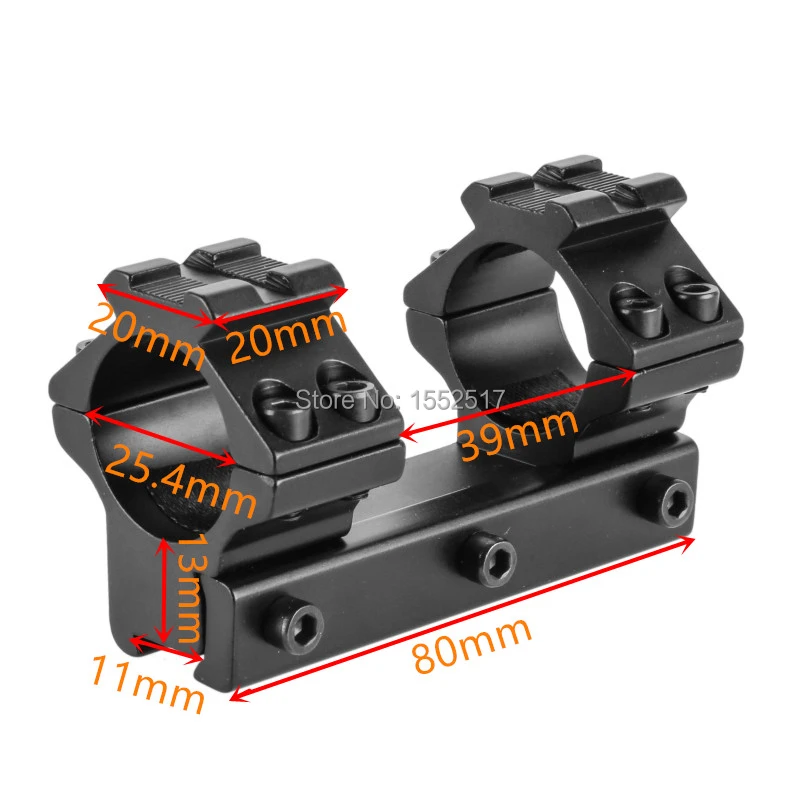 FIRE WOLF-pistola de aire de cola de milano de perfil bajo, 8cm, 11mm, anillos de 25,4mm con pasador de parada, riel de 13mm para montaje de alcance de Rifle de buena calidad - imagen 3