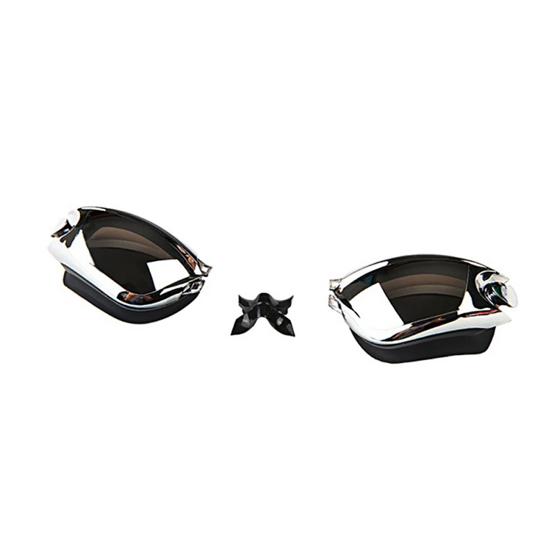 Gafas de natación antiniebla impermeables para exteriores para hombres y mujeres, montura grande con tapones para los oídos de silicona, gafas de natación, gafas para deportes acuáticos - imagen 2