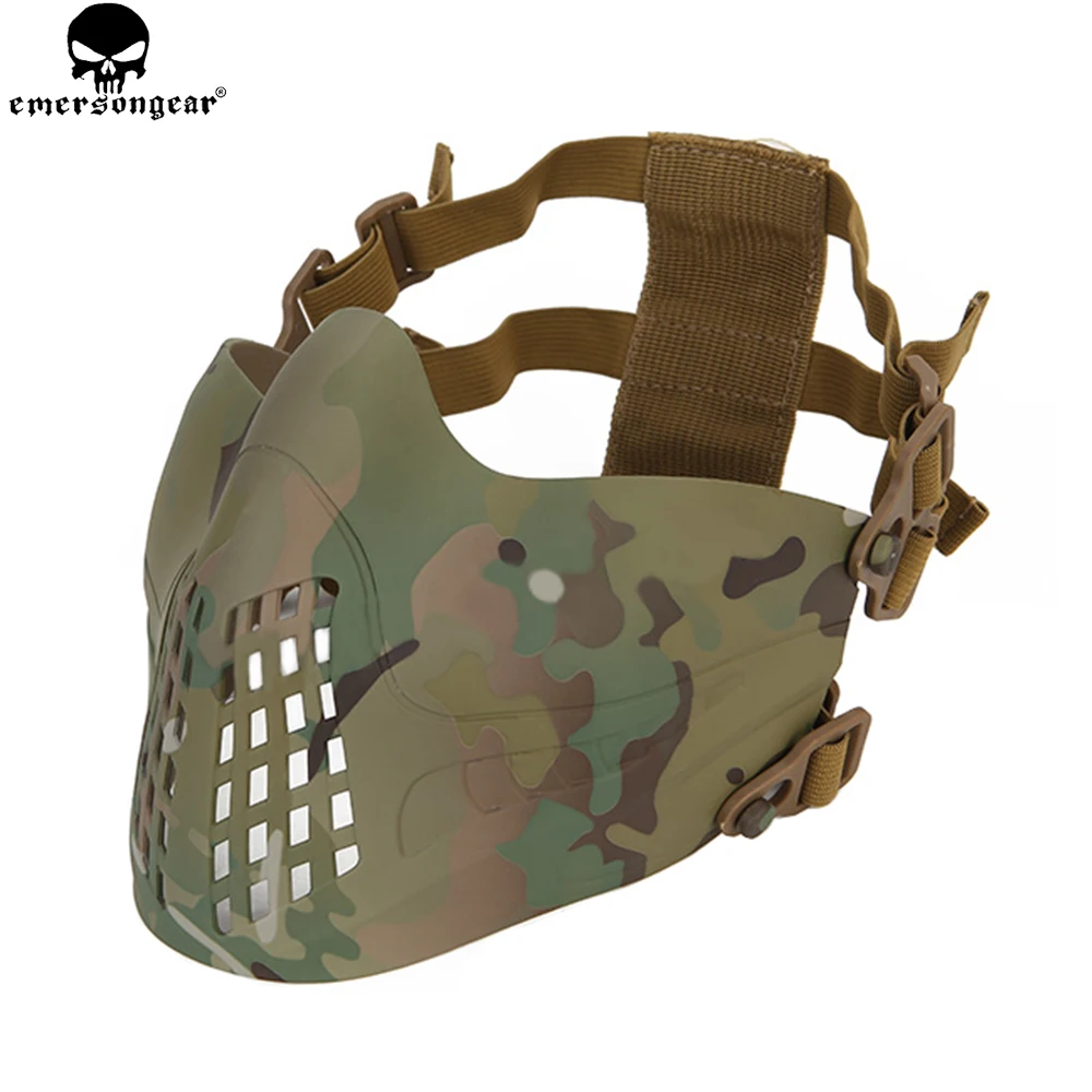 Emersongear máscara de piloto táctico máscara de Paintball Airsoft malla cara caza tiro CS piloto Paintball máscara protectora - imagen 4