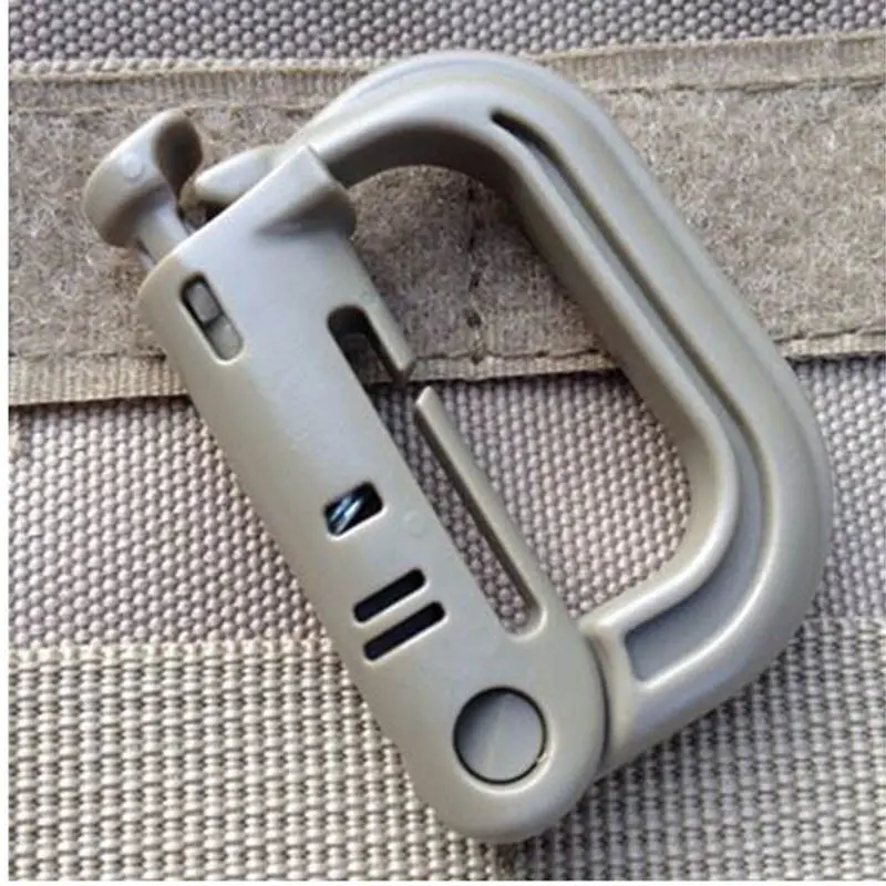 Bushcra-mosquetón Molle D, anillo de bloqueo de montaje, Clip de anillo en D, hebilla de gancho a presión, accesorios de escalada de plástico de 4 colores, herramienta para exteriores, 5 uds. - imagen 3