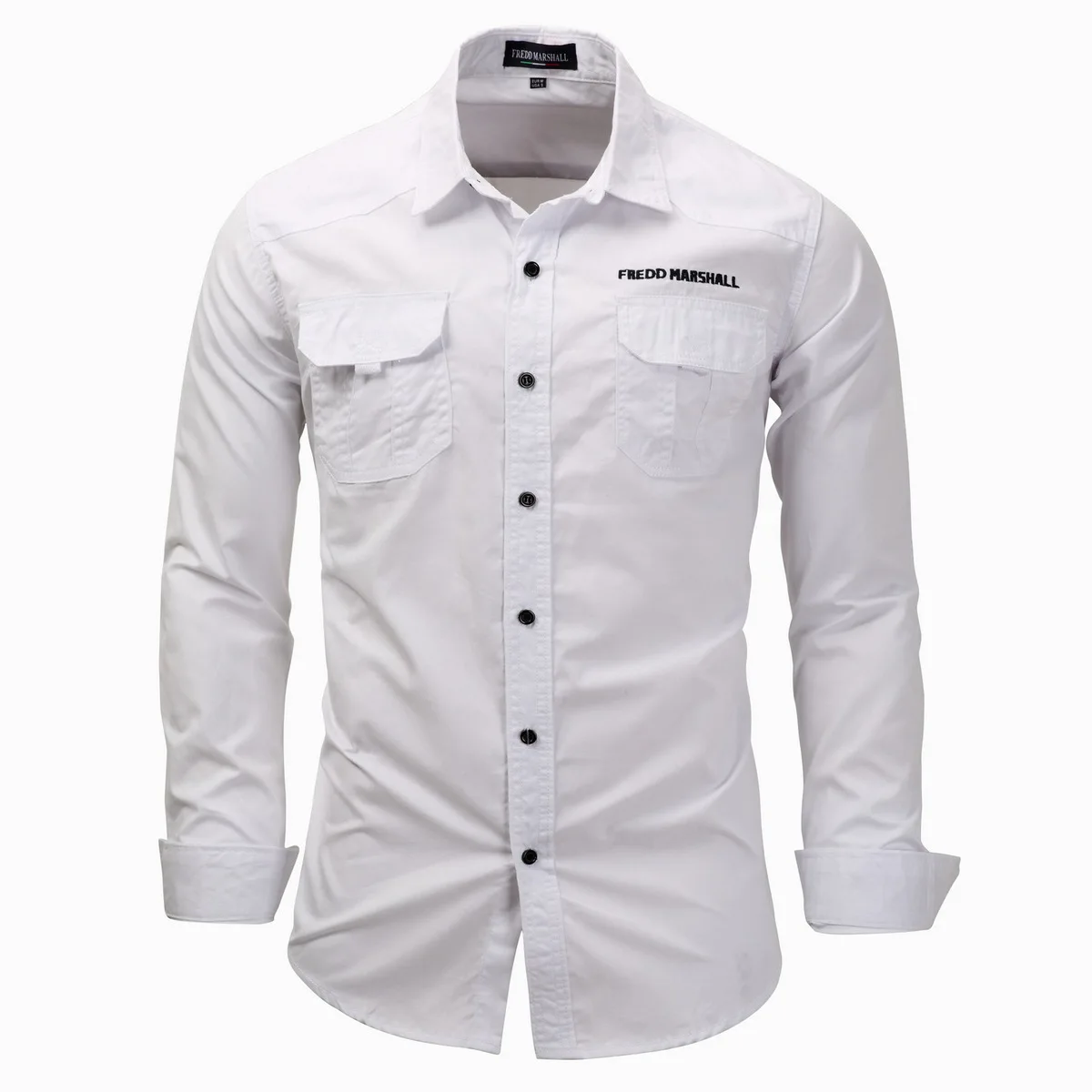 Camisa táctica de manga larga para hombre, cárdigan de algodón con solapa, para deportes al aire libre, escalada, entrenamiento militar, talla grande - imagen 2