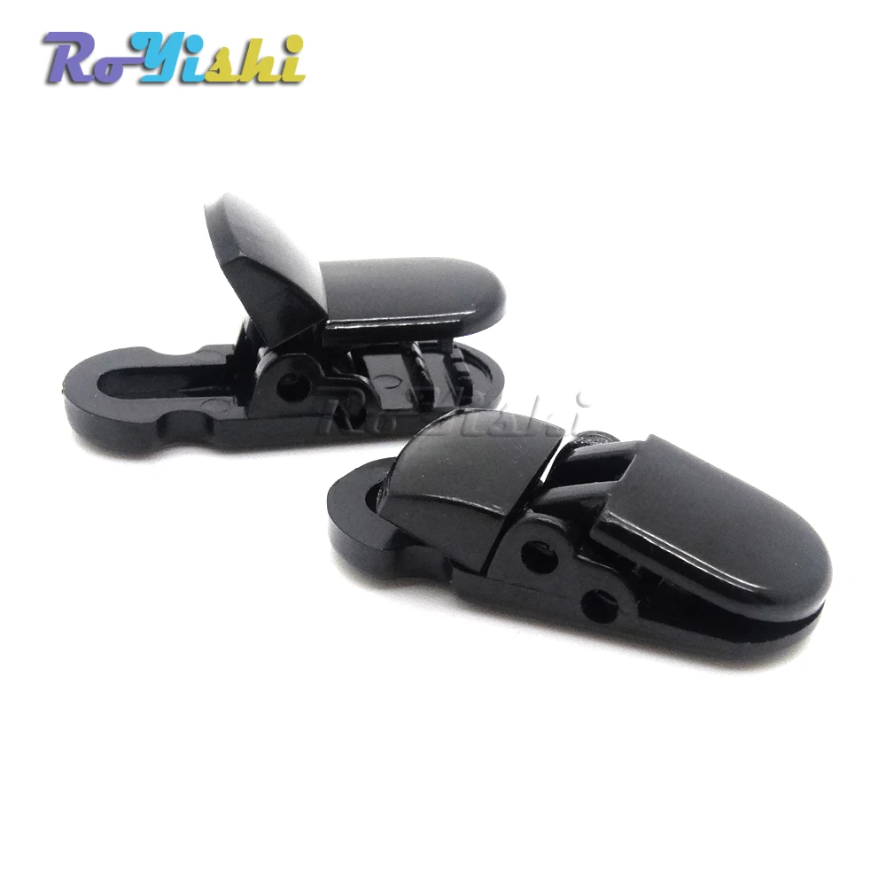 100 unids/paquete de 7*5mm de agujero de plástico para tarjeta de identificación, soporte de etiqueta de nombre, Clip de insignia negro para cordón - imagen 3