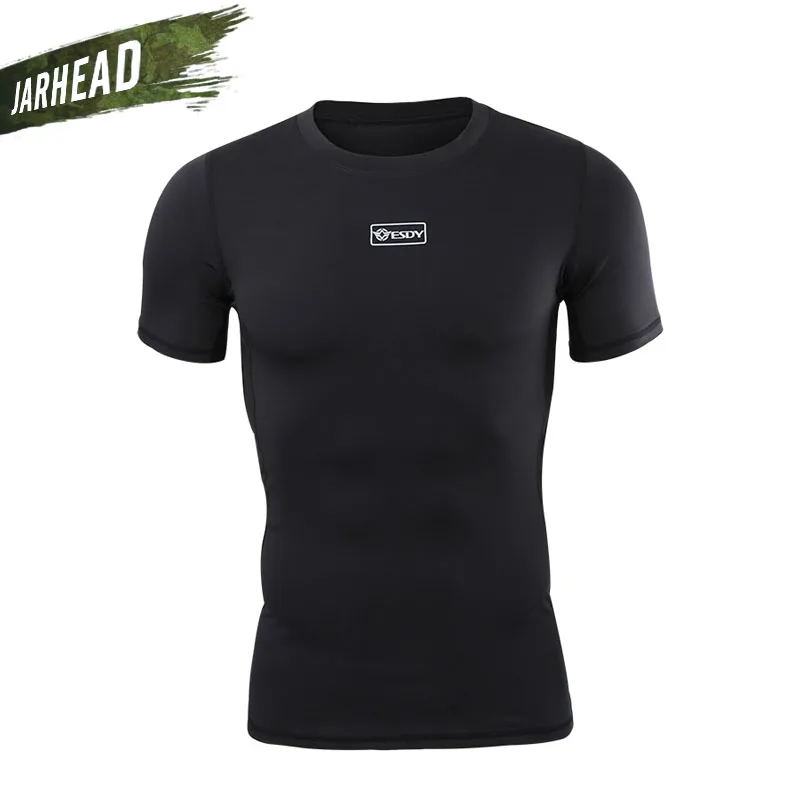 Camiseta de camuflaje militar para hombre, camisa de manga corta de secado rápido para combate táctico del ejército al aire libre, cuello redondo, Verano - imagen 5