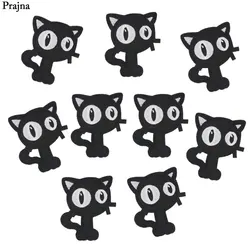 Parche bordado termoadhesivo gato negro – Insignia para chaqueta