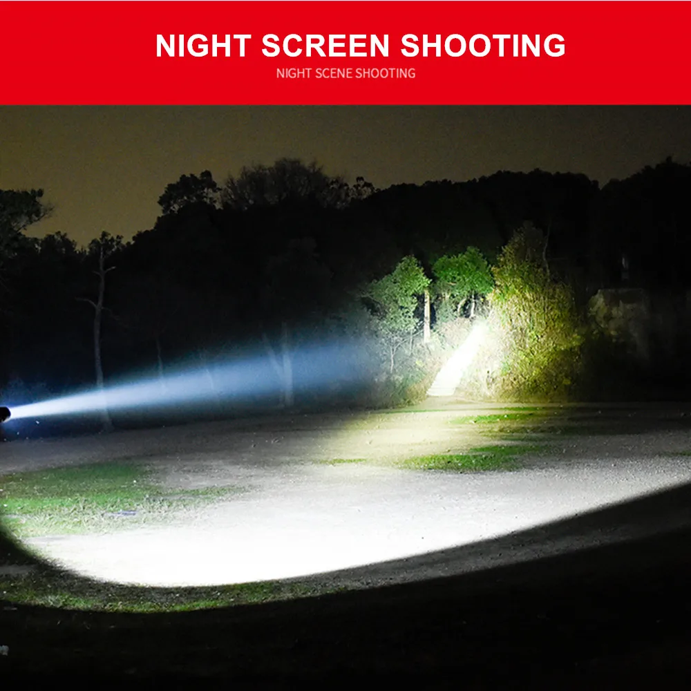 Linterna LED profesional de 65000LM para caza, juego de luces tácticas de explorador nocturno, luz de pez L2, antorcha impermeable recargable por USB - imagen 5