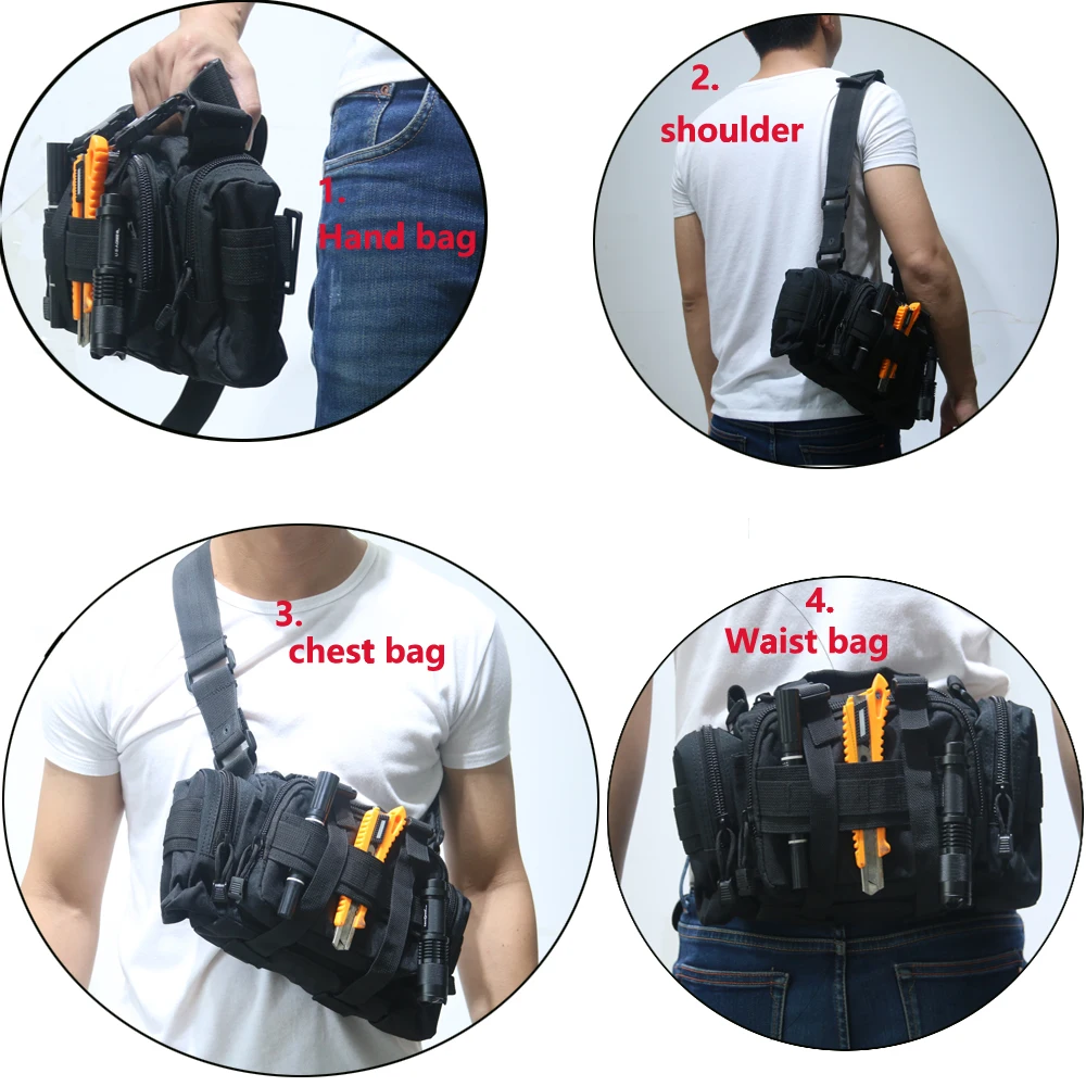 TAK YIYING MOLLE Bolsa de cintura de caza Bolsa de utilidad resistente con correa para el hombro - imagen 3