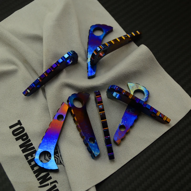 Juego de herramientas de aleación de titanio para cuchillo C81, material de mango plegable, quilla de columna vertebral, bricolaje, 1 pieza - imagen 5