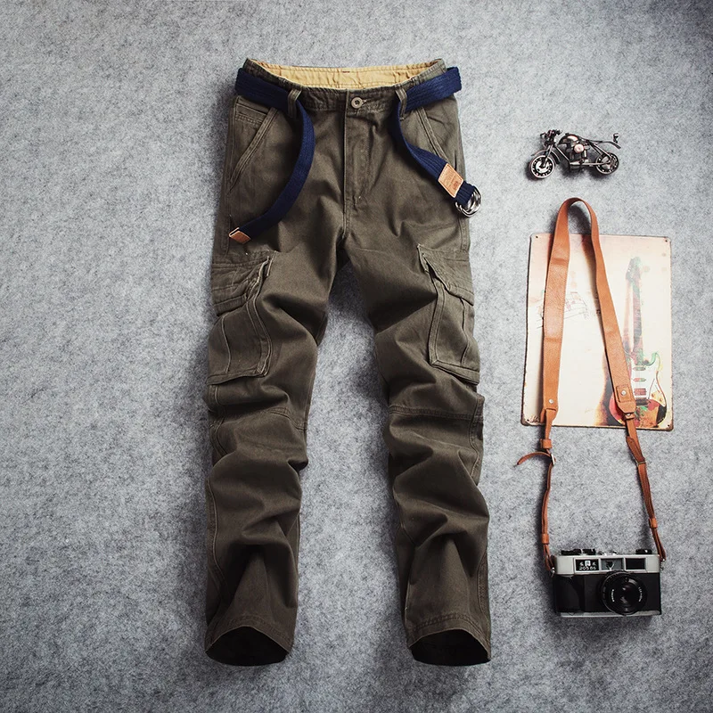 Pantalones largos y transpirables para hombre, peto holgado, con múltiples bolsillos, para exteriores, senderismo, Camping, escalada, talla grande - imagen 2