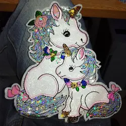 Parche táctico unicornio lentejuelas – Bordado para coser