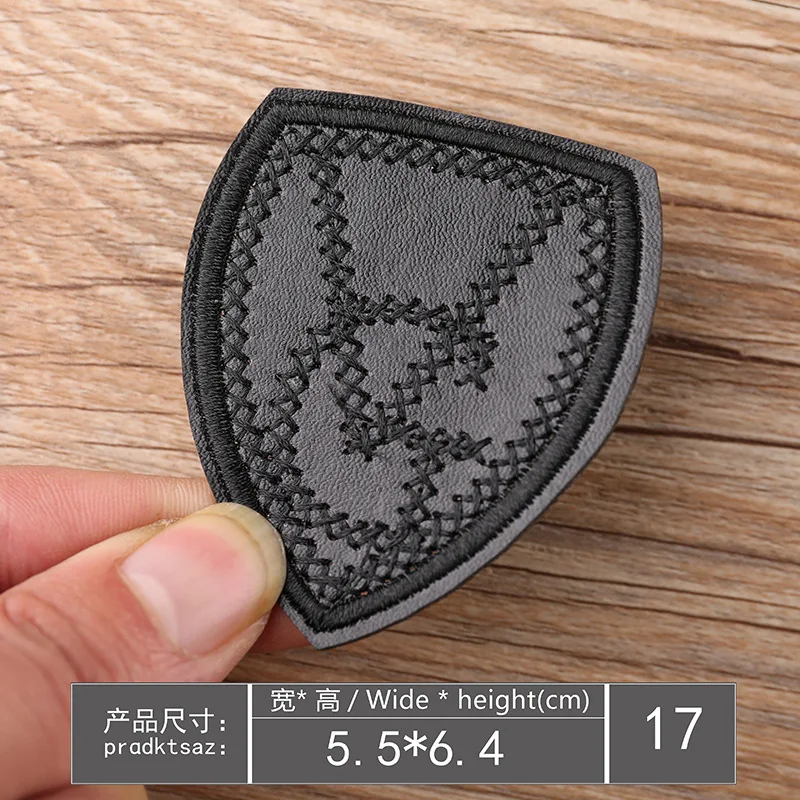 Leather plain embroidery Badge (17)