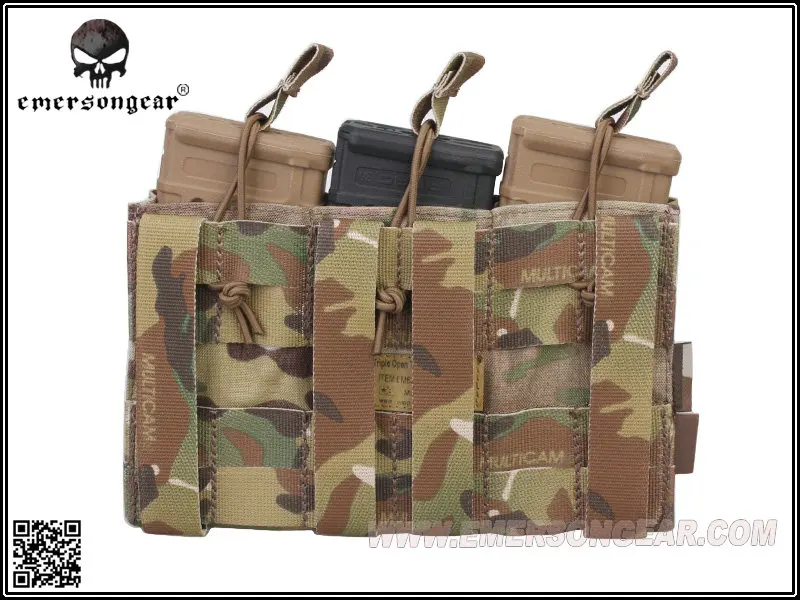 Emersongear-Bolsa de revista 5,56 Triple parte superior abierta, bolsa de caza Emersongear, equipo de combate, Multicam, AOR1, AOR2, Coyote, marrón - imagen 3