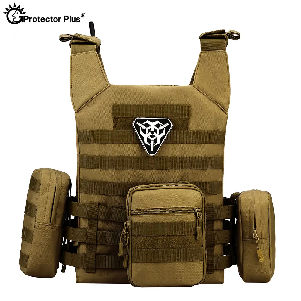 Chaleco táctico JPC Camo, bolsas militares MOLLE, armadura ajustable, chaleco anfibio para exteriores, pesca y caza CS - imagen 4