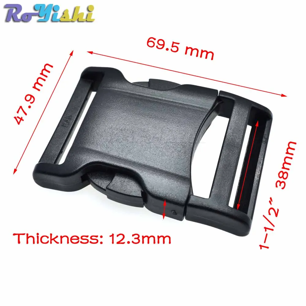 Hebilla arqueada de plástico para mochila táctica, correas de viaje, equipaje, senderismo, Camping, correas de 38mm, 1-1/2" - imagen 2