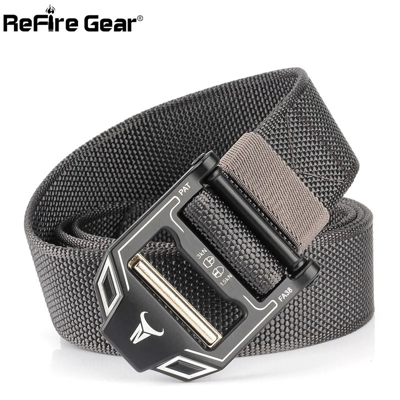 ReFire Gear-cinturón táctico de combate SWAT para hombres, hebilla de Metal, equipo militar, cinturón de combate de liberación rápida, cinturón de cintura de nailon resistente