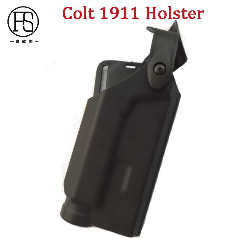 Pistolera militar Colt 1911, funda de transporte de pistola, linterna de rodamiento, cinturón táctico de caza, Airsoft, Color negro - imagen 2