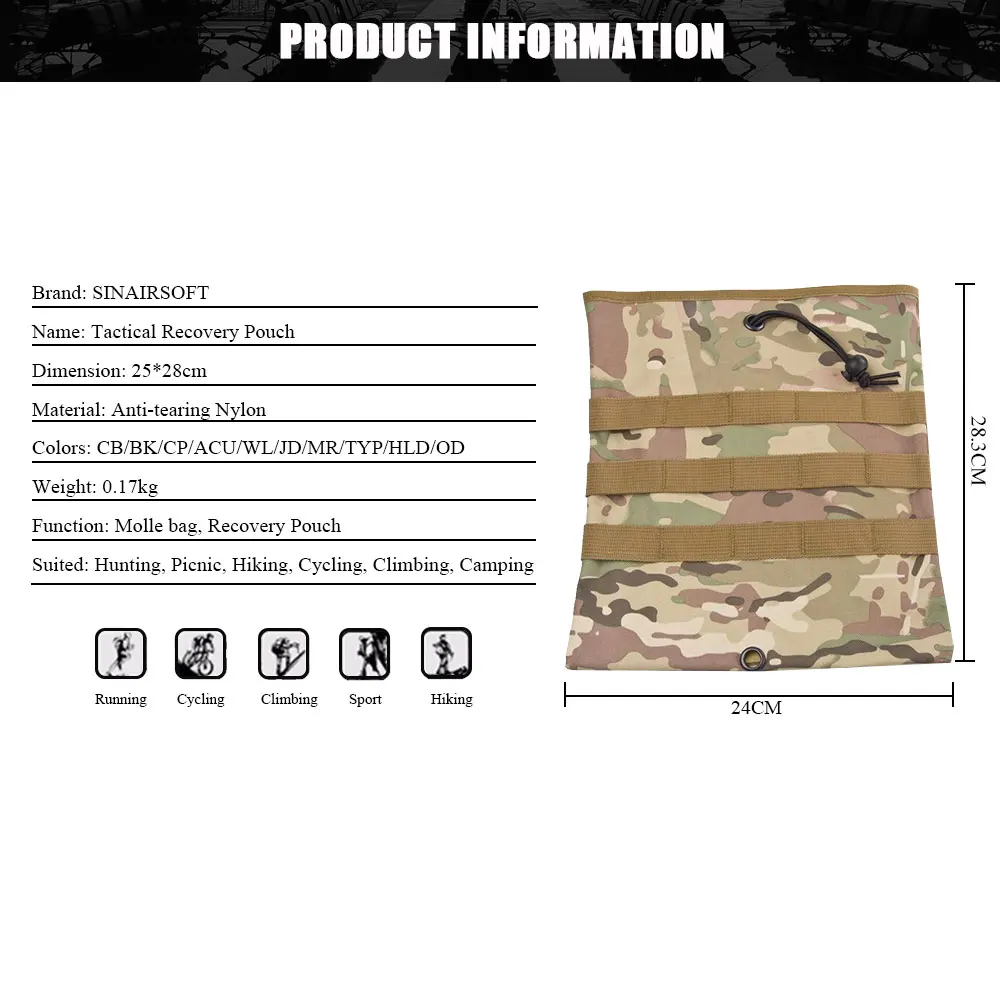 Bolsa deportiva Molle Army de gran capacidad, bolsa táctica militar, Airsoft, Paintball, caza, plegable, Mag, recuperación, cinturón - imagen 4