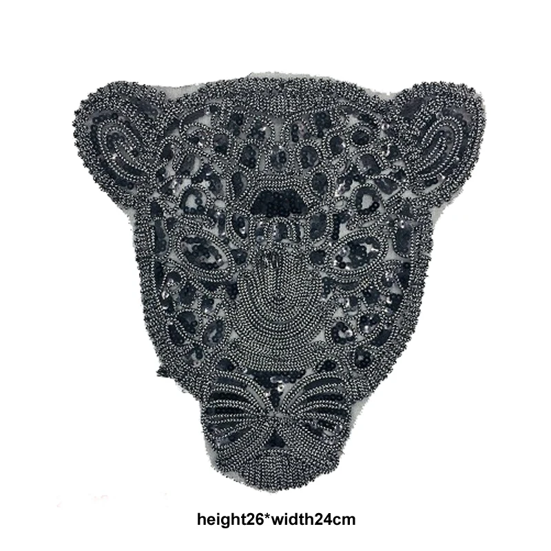 Parche bordado de cuerda tres en uno, accesorio de encaje de moda de leopardo negro, apliques de pegatinas de lentejuelas, 2019 - imagen 2