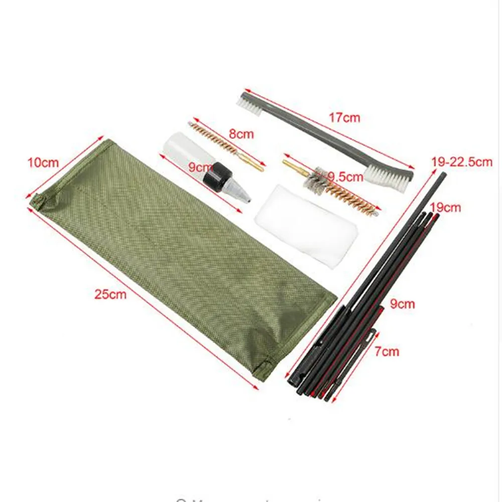 10 unids/set Kit de limpieza de pistola, juego de limpieza de pistola militar táctica, cepillo de limpieza para Rifle de tiro, limpiaparabrisas, accesorios para pistola de caza - imagen 3