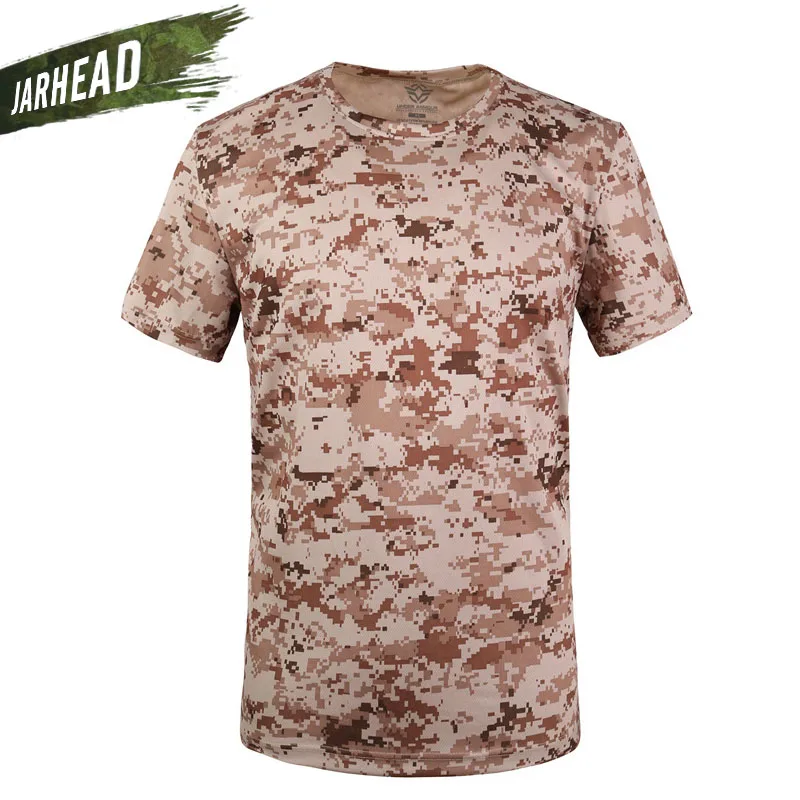 Camiseta de camuflaje de caza al aire libre para hombres, camisa transpirable de combate táctico del ejército, camisetas de campamento de camuflaje deportivo seco militar - imagen 2