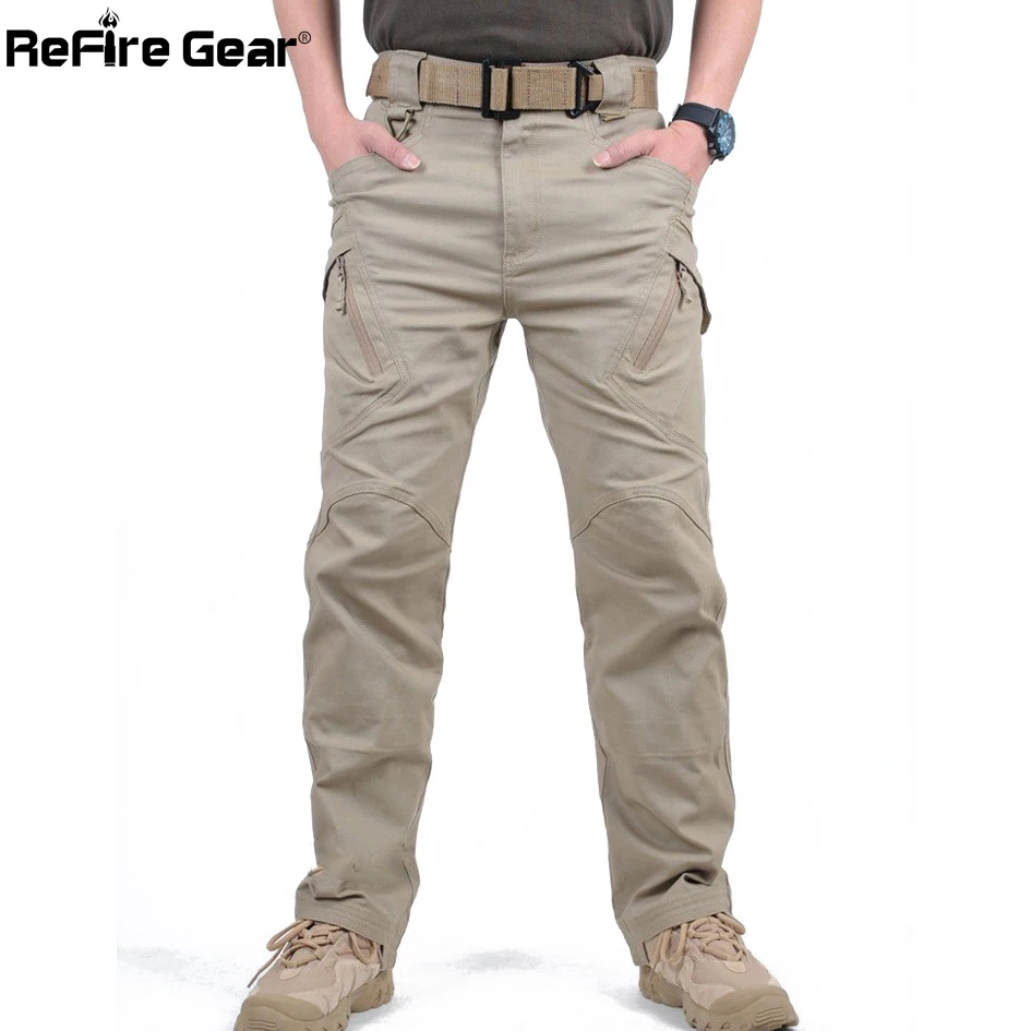 Pantalones Cargo tácticos IX9 City para hombre, pantalones militares del Ejército SWAT de combate, de algodón, muchos bolsillos, elásticos, flexibles, informales, XXXL - imagen 2