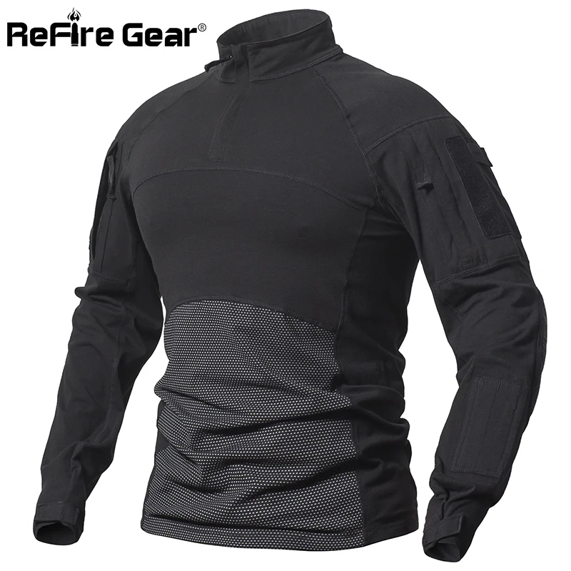 ReFire Gear-camisa de combate táctico para hombre, uniforme militar de algodón, camiseta de camuflaje Multicam, ropa del Ejército de EE. UU., camisa de camuflaje de manga larga - imagen 3
