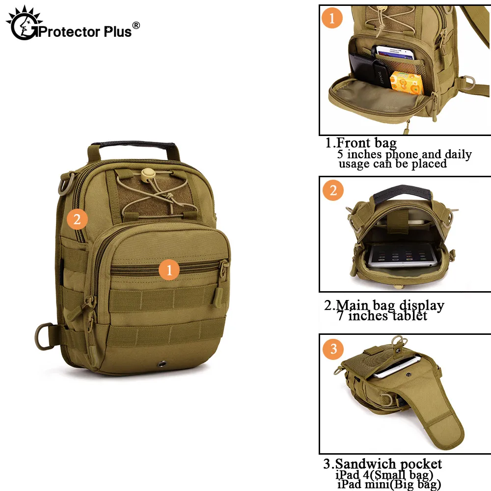 Mochila táctica militar para acampar para hombre, bolsa cruzada para exteriores, senderismo, Sling, paquete de pecho, bolsa de pesca - imagen 5