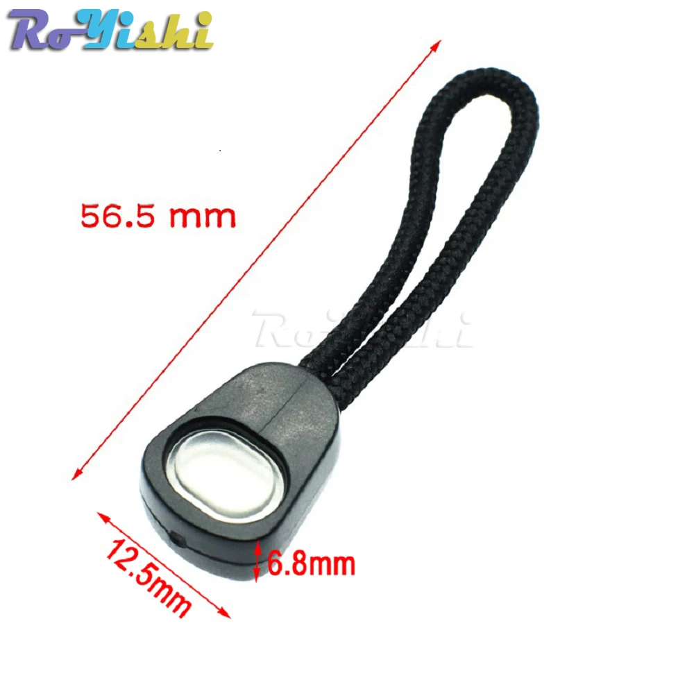 Tira de cordón con cremallera, extremos de correa negra para accesorios de ropa, 25 unids/paquete - imagen 2