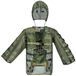 ROCOTACTICAL Traje Ghillie Capucha Francotirador Airsoft Hidratación