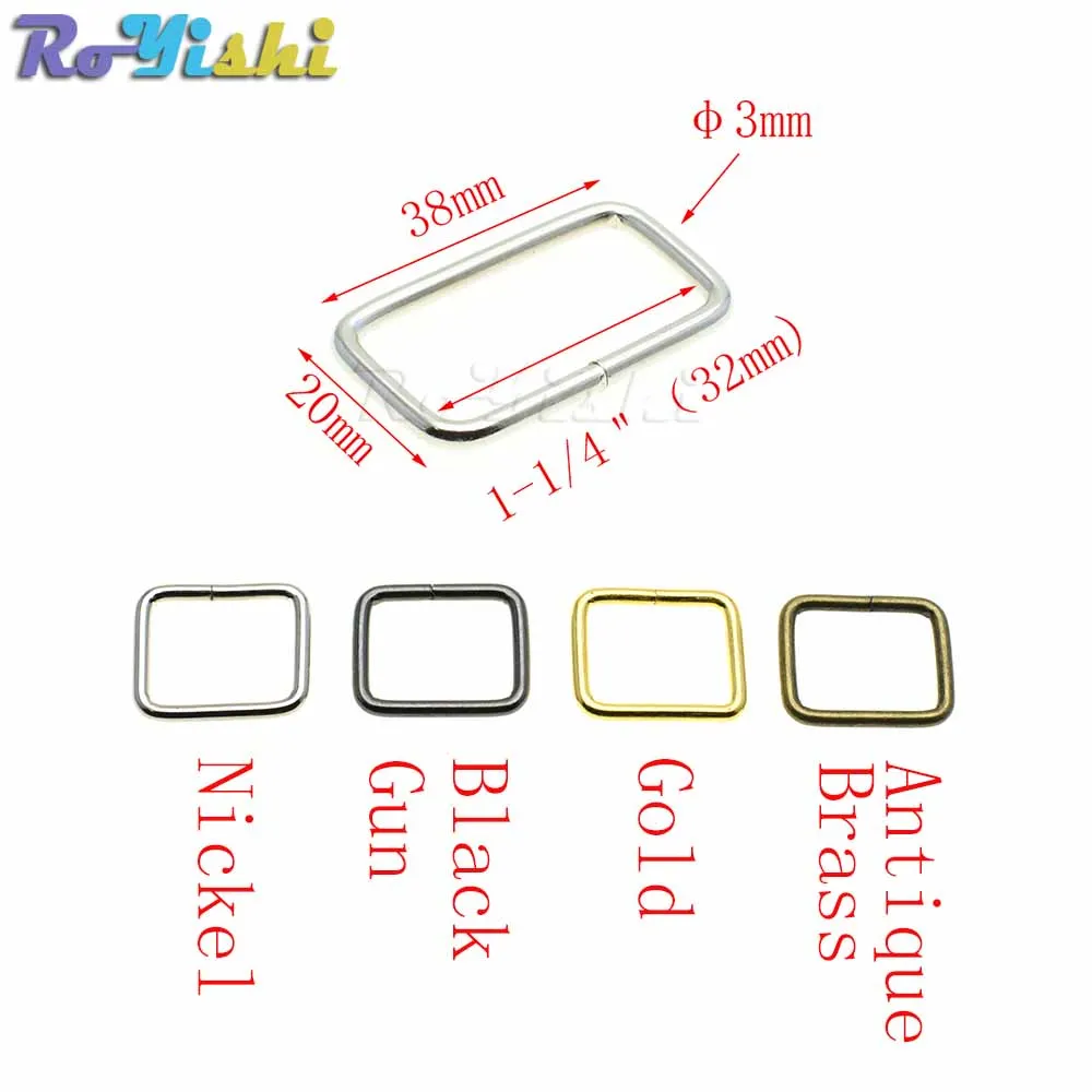 10 unids/pack de bucles de anillo rectangulares formados de alambre de Metal para correas 10 12 15 20 25 32 38mm - imagen 5