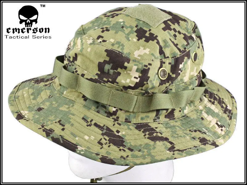 EMERSON Boonie Hat Woodland Marpat sombrero táctico antiarañazos tela de rejilla sombrero de camuflaje AOR2 gorra de caza EM8740 - imagen 2