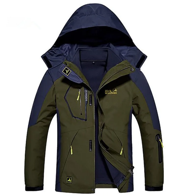 Chaquetas impermeables a prueba de viento para hombre, abrigos cálidos 2 en 1 para exteriores, Camping, escalada, senderismo, esquí, Otoño e Invierno - imagen 2